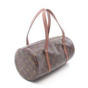 Louis Vuitton leather Monogram handbag Papillon brown canvas